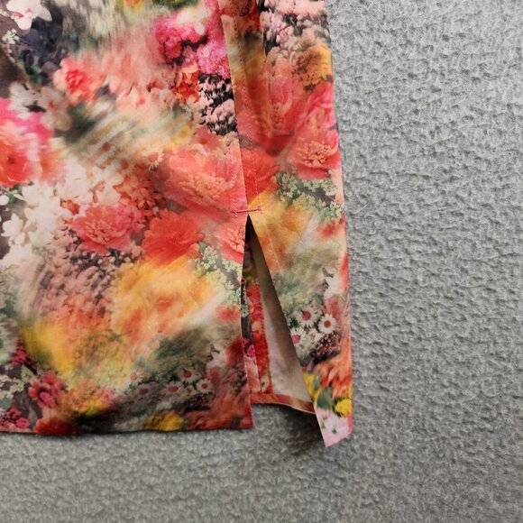 Athleta Top Womens SP Pink Watercolor Zephyr Tank Silky Sleek Side Slits Cooling - Picture 4 of 11